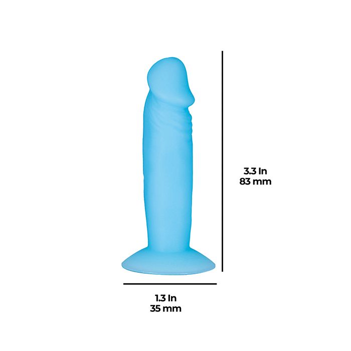 Addiction Silly Willy 3.3" Glow in the Dark Mini-Assorted Colors Measurements