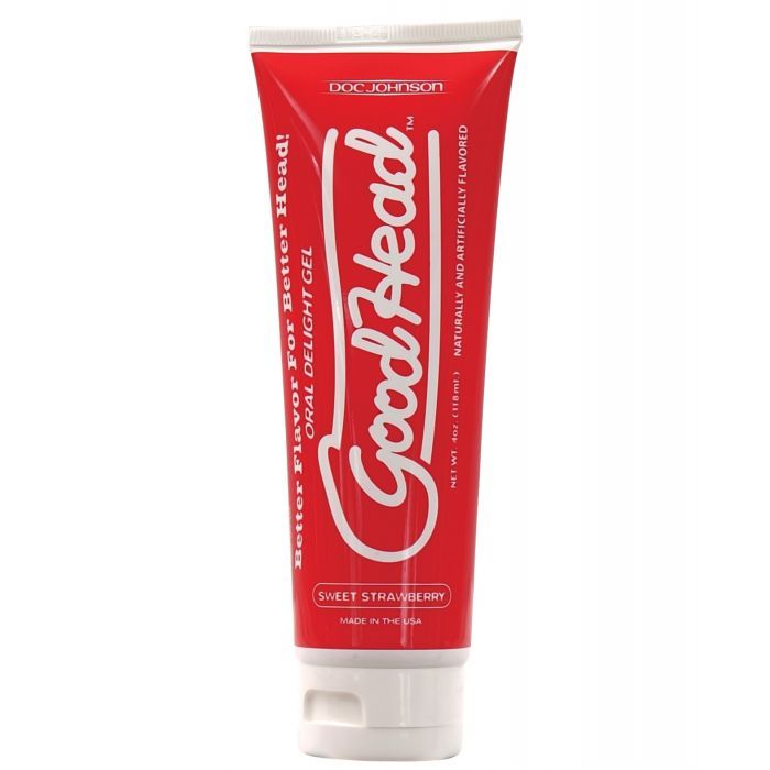 DocJohnson GoodHead Oral sex gel Strawberry bottle on white background