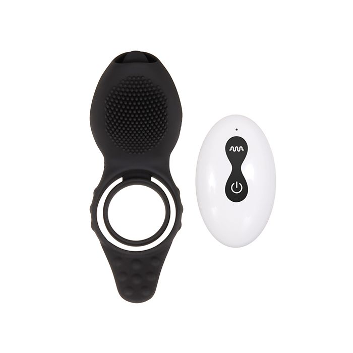 Mr. Flicker Vibrating Cock Ring - Black w/ Remote - Texas Love Shop