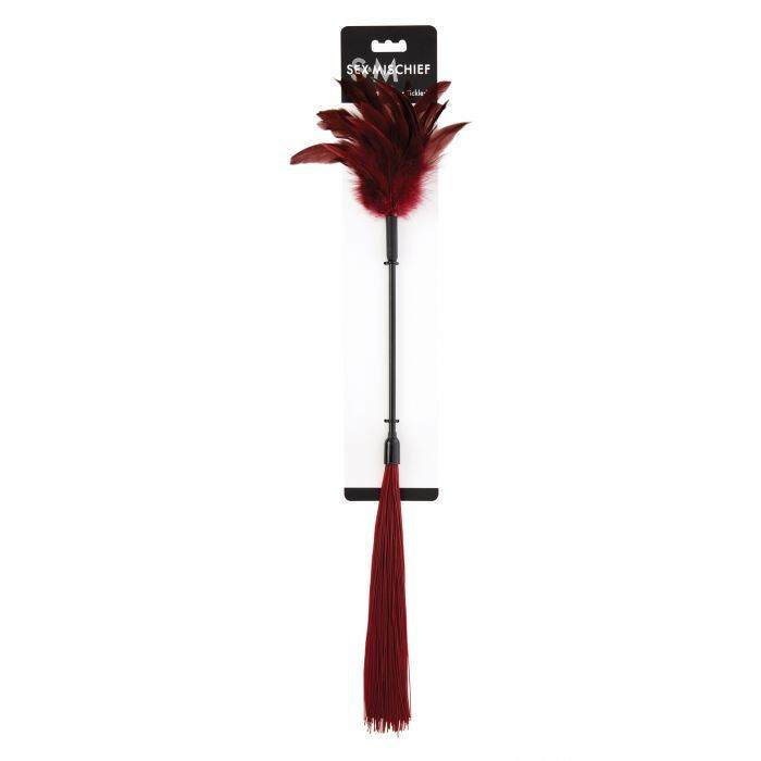 Sex & Mischief Enchanted Feather Tickler - Burgundy - Texas Love Shop