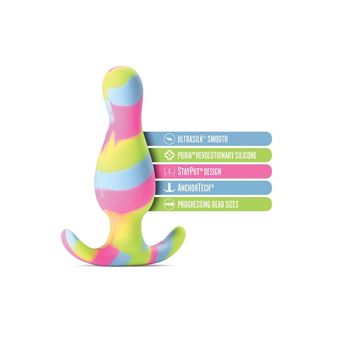 Blush Avant Kaleido Silicone Plug Features in text on white background.