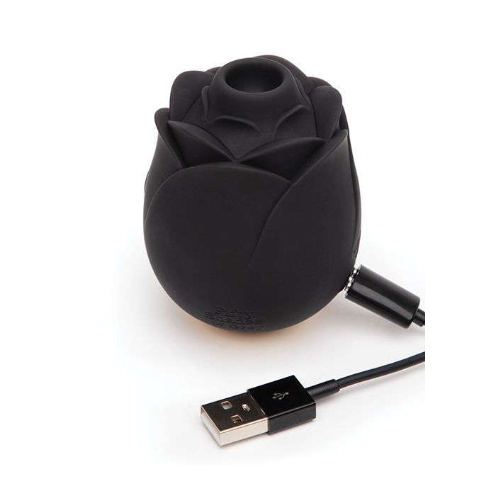 Fifty Shades of Grey Hearts & Flowers Rose Vibrator - Black
