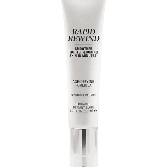 Skincare by Pure Romance. A tube labeled 'Rapid Rewind' on a white background