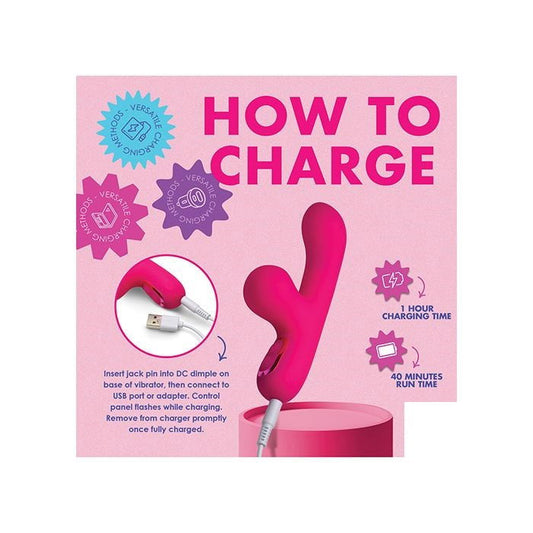 10X Mini G-Spot Rabbit Vibrator w/Suction - Pink - Texas Love Shop