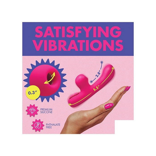 10X Mini G-Spot Rabbit Vibrator w/Suction - Pink - Texas Love Shop