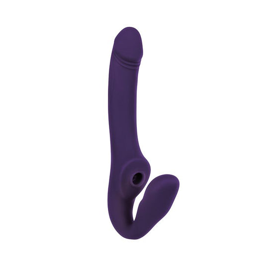 2 Become 1 Strapless Strap On - Purple w/Remote - Texas Love Shop
