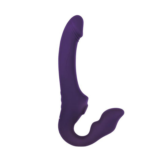 2 Become 1 Strapless Strap On - Purple w/Remote - Texas Love Shop
