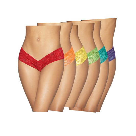 6 pc Low Rise Neon Pride Panty Pack Asst. Colors O/S - Texas Love Shop