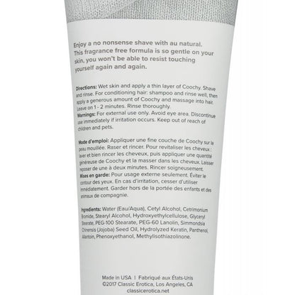 COOCHY Shave Cream - 3.4 oz Unscented Au Natural - Texas Love Shop