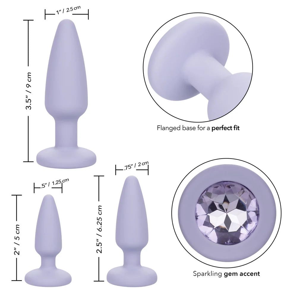 First Time Crystal Booty Kit | 3-Piece Silicone Anal Trainer Set