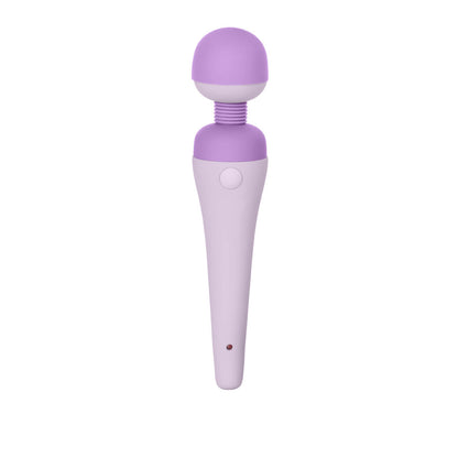 Purple and white handheld massager on a white background by Calexotics, part of the Couture Collection, the Inspire Massager.
