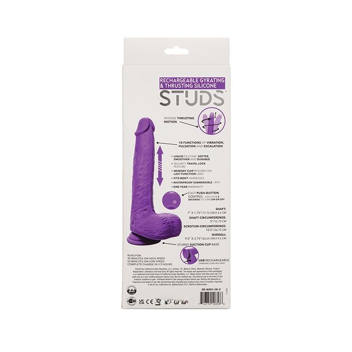 CalExotics Silicone Studs packaging with branding and product details on a white background