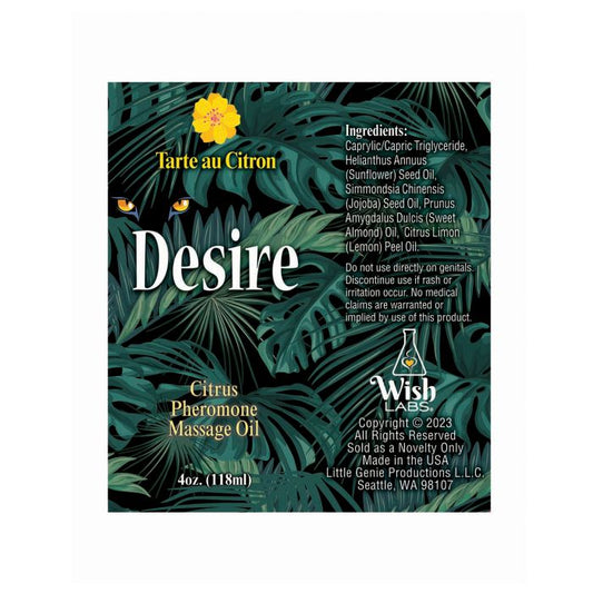 Desire Pheromone Massage Oil - 4 oz Citrus - Texas Love Shop