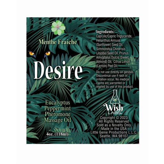 Desire Pheromone Massage Oil - 4 oz Eucalyptus Peppermint - Texas Love Shop