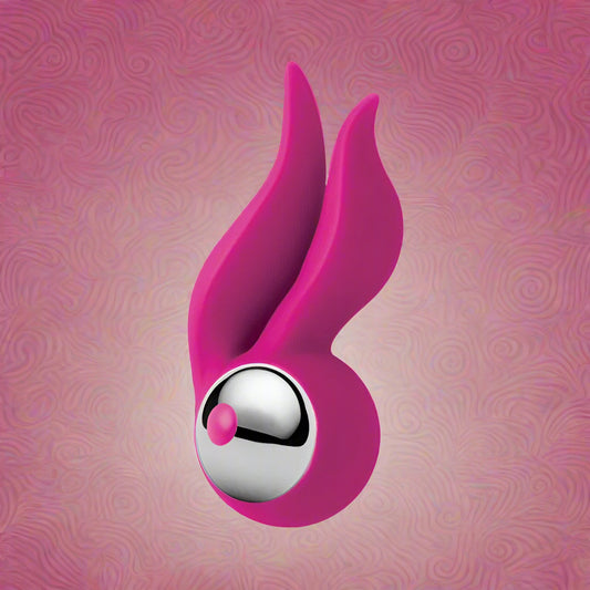 Pink Ears To You clitoral vibrator with soft silicone bunny ears and compact curved body