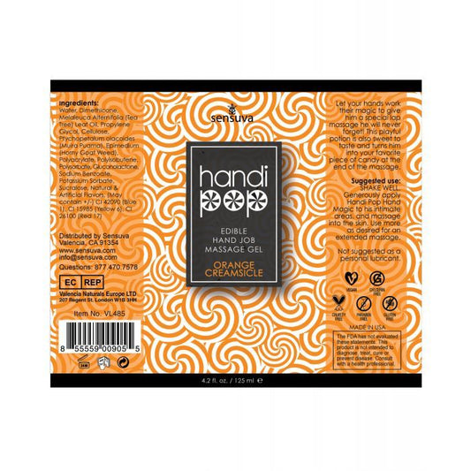 Handipop Hand Job Massage Gel - 4.2 oz Orange Creamsicle - Texas Love Shop