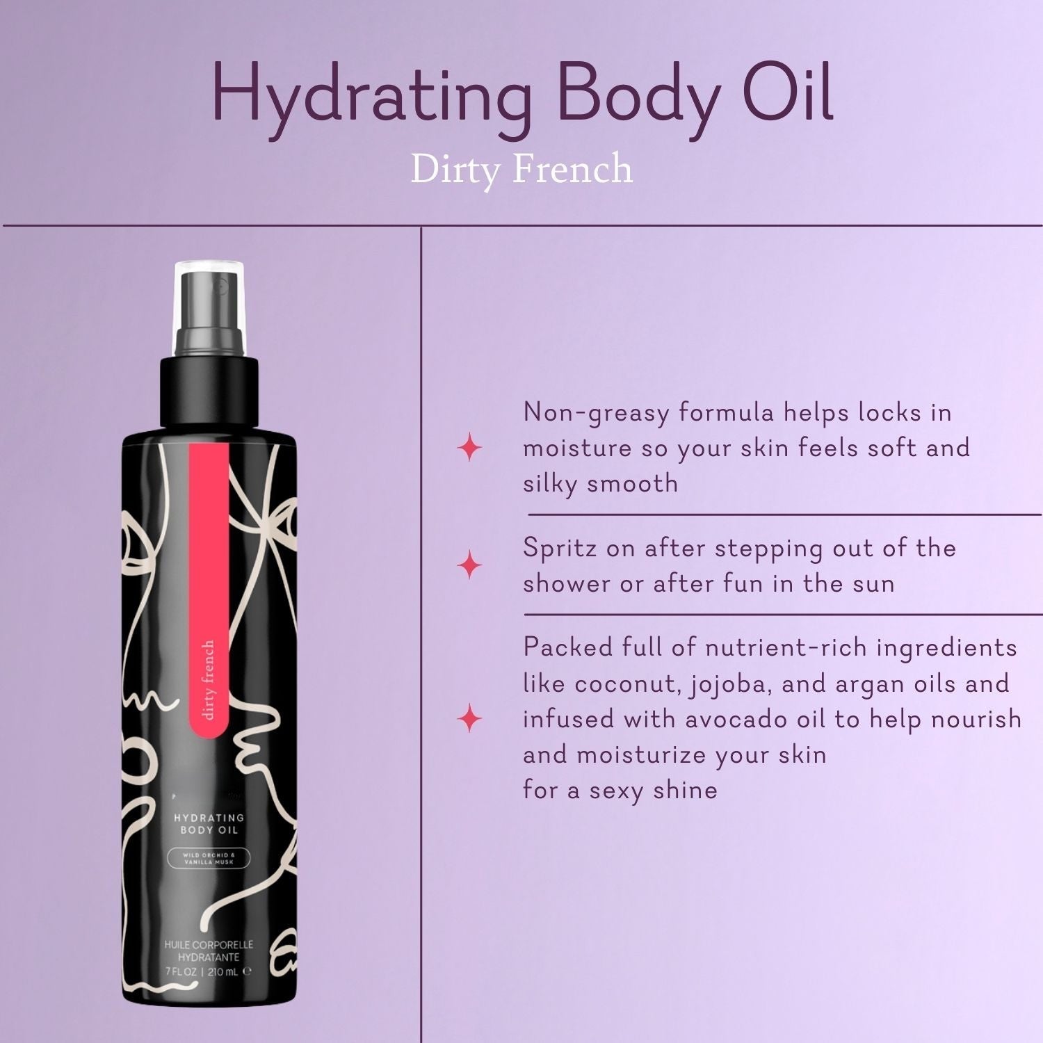 Hydrating Body Oil - Dirty French - Texas Love Shop