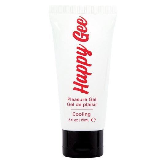 Tube of Happy Gee pleasure gel on a white background by Jelique