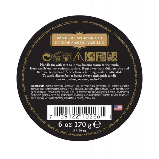Kama Sutra Ignite Massage Soy Candle - Vanilla Sandalwood - Texas Love Shop
