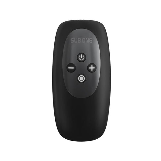 Manwan's Sub.One Black remote control for stroker with 'SUB ONE' branding on a white background from Lovely Planet and Dorcel.