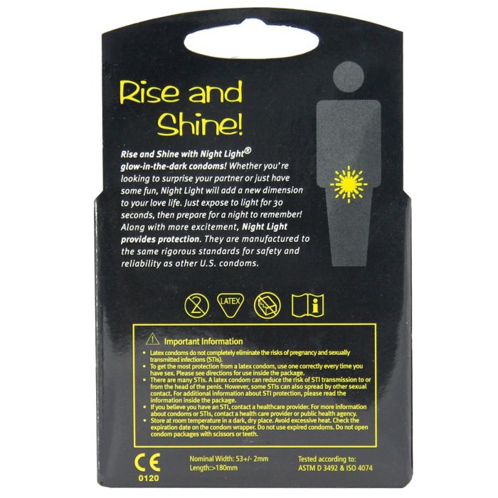 Night Light Glow in the Dark Condom - Box of 3 - Texas Love Shop