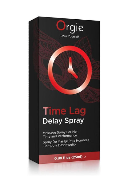 Box of Orgie Time Lag Delay Spray on a white background.  Texas Love Shop