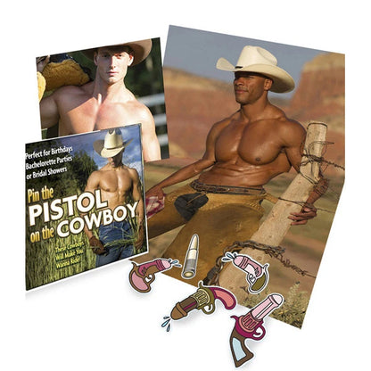 Pin the Pistol on the Cowboy Adult Party game for bachelorette, bridal, ladies night out and more!