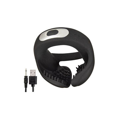 Power Scrotum Hugger Vibrating cock ring Constriction Ring - Black - Texas Love Shop