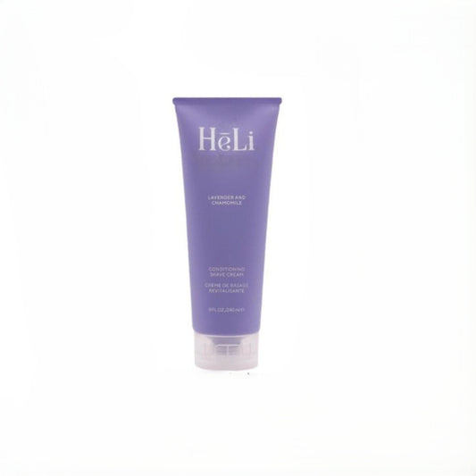 Purple tube of Pure Romance Heli Lavender and Chamomile rash-free shave cream on a white background