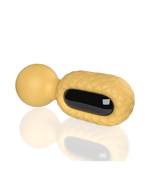 Screaming O Rebound Compact Power Wand Vibrator - Bumble Yellow on a white background