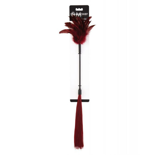 Sex & Mischief Enchanted Feather Tickler - Burgundy - Texas Love Shop