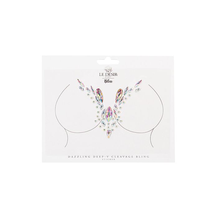 Shots Bliss Dazzling V Cleavage Bling Sticker O/S - Texas Love Shop