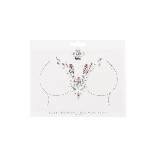 Shots Bliss Dazzling V Cleavage Bling Sticker O/S - Texas Love Shop