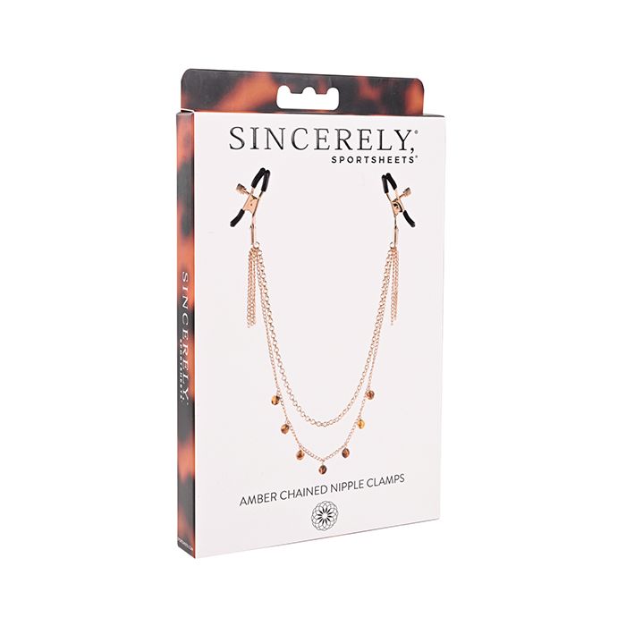 Sincerely Amber Chained Nip Clamps - Texas Love Shop