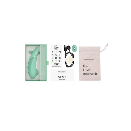 Womanizer Next 3D Air Stimulator with Climax Control what's in the box.
