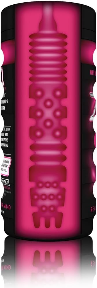 Zolo The Girlfriend real-feel men's pleasure sleeve showing internal texture with pink and black design.