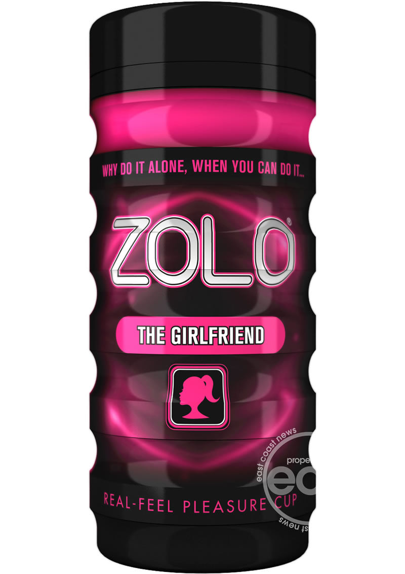 Zolo The Girlfriend real-feel pleasure cup packaging with pink and black design.