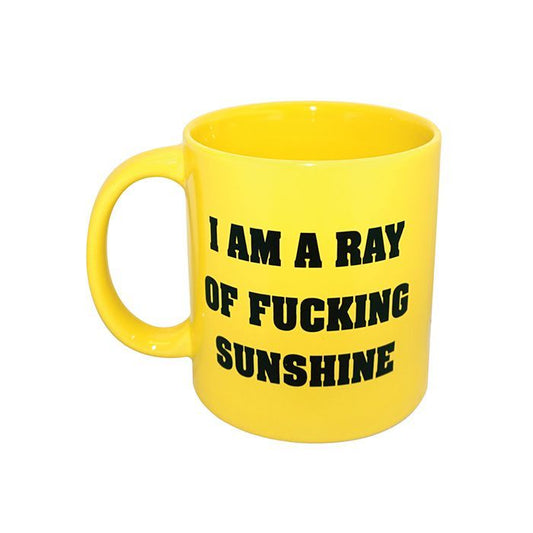 Island Dogs yellow 22 oz I am a ray of f*cking sunshine coffee mug