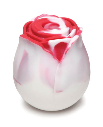 Red Swirl rose vibrator by INMI on a white background