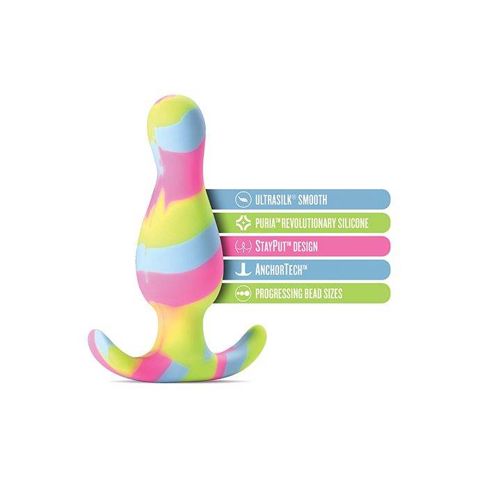 Blush Avant Kaleido Silicone Plug Features in text on white background.