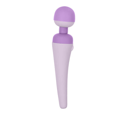 Calexotics Inspire Massager wand for couples or personal massage in the color purple on white background.
