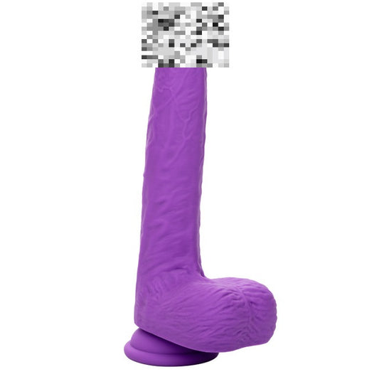 CalExotics rechargeable-gyrating-thrusting-purple-stud vibrator white background.