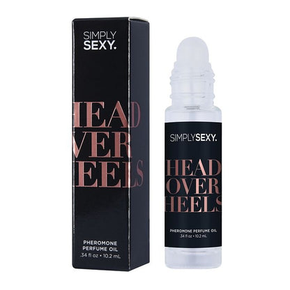 Simply Sexy Head Over Heels pheromone perfume oil packaging on a white background by Classic Brands
