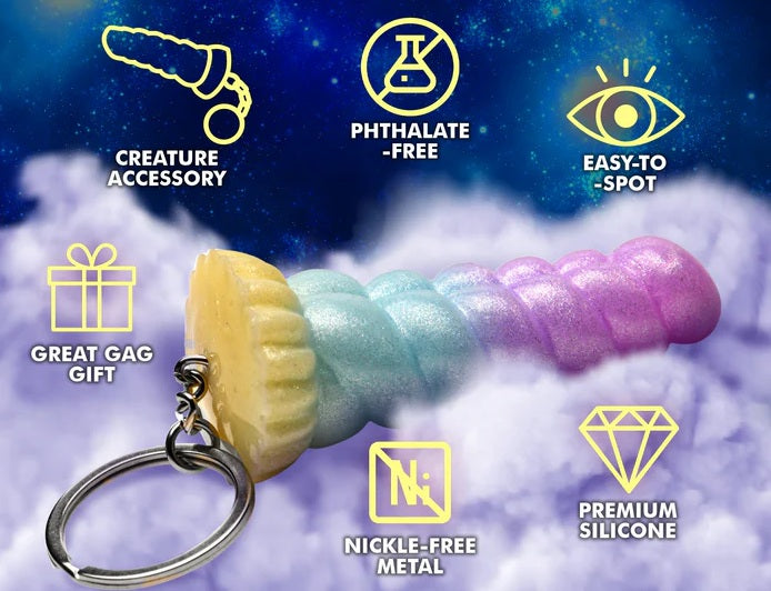 Unicorn Charm Keychain – Fantasy Rainbow Mini Dildo Accessory