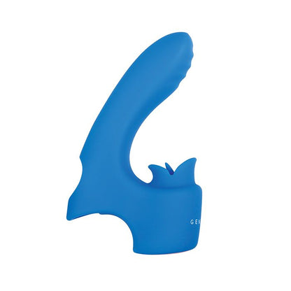 Evolved Flick It Blue finger licking vibrator side view by gender x Evolved