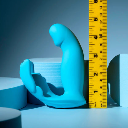 Evolved Novelties Spread Your Wings Butterfly Vibrator against tape measure to show true size.
