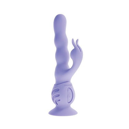 Purple Evolved Wiggly Bunny Vibrator with Suction cup attachment on a white background