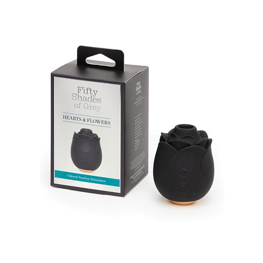 Fifty Shades of Grey Hearts & Flowers Rose Vibrator - Black