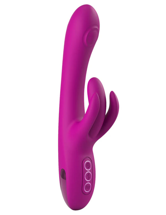 JimmyJane Touch-Me-Pro Pipedream Purple toy with a curved design on a white background