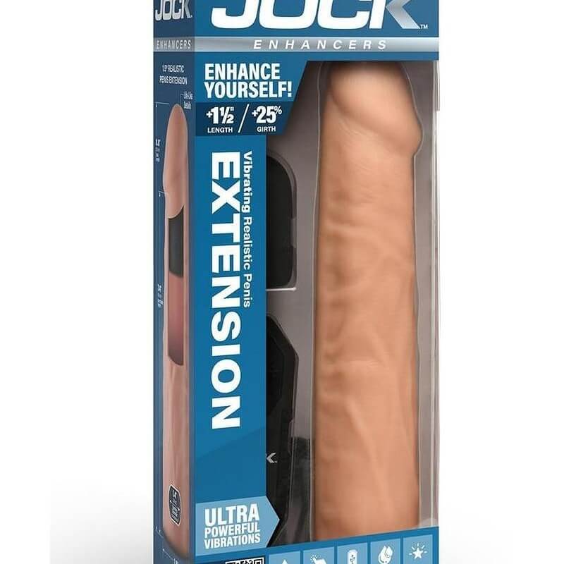 Product packaging of a Jock Enhancers extension on a white background